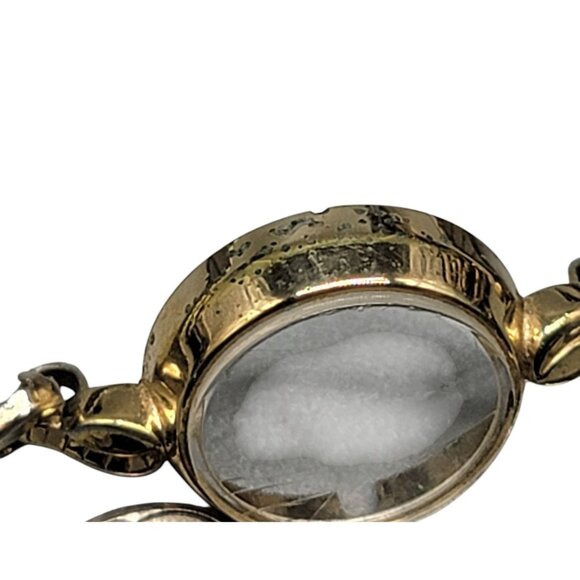 Carvelle by Bulova Ladies Wind Watch Vintage 6.5" Two Tone Band P0 1980 Swiss - Picture 4 of 14